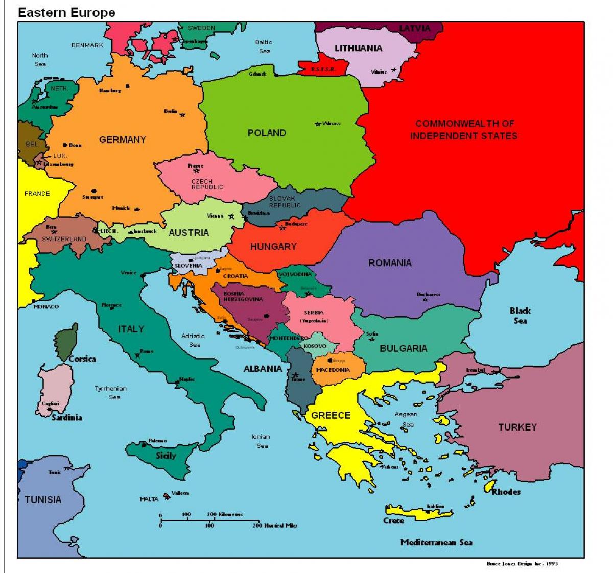 на карте Европы Албания