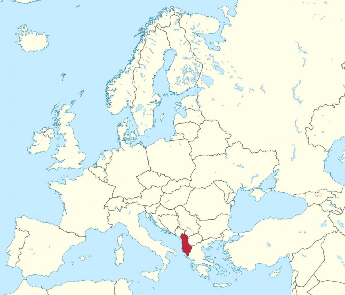 карта Албании на европейских