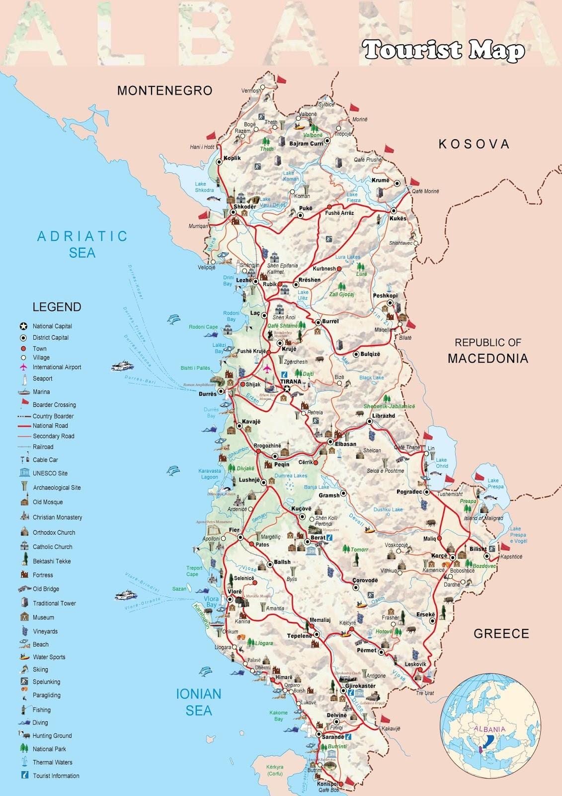 дерми карте Албании