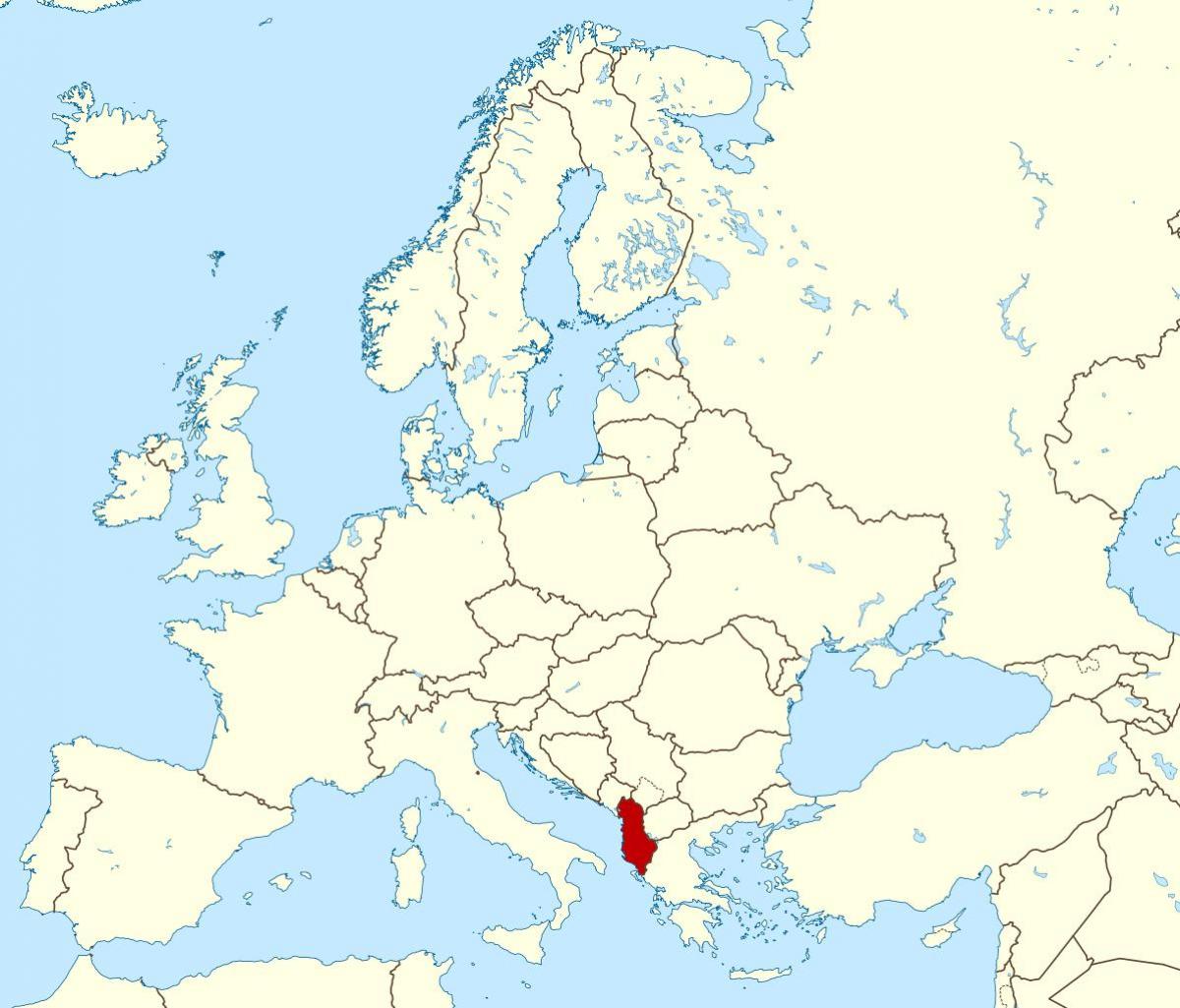 карта мира, показывающая Албания