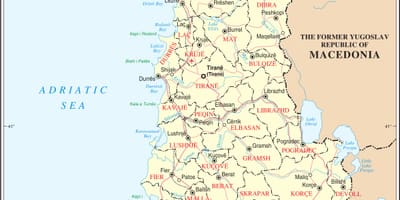 Карта Албании с городами