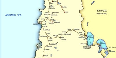 Карта Албании поезд