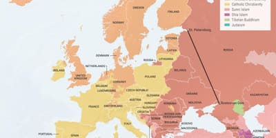 Карта Албания религия