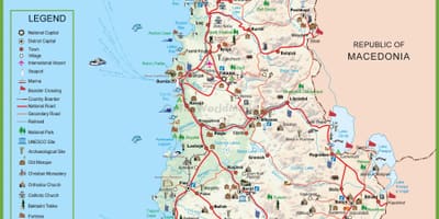 Карта Албании турист