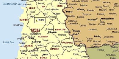 Карта албанского побережья